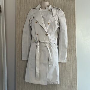HELMUT LANG Doublebreasted Cotton Ivory Women's Trench Belted coat Size:small